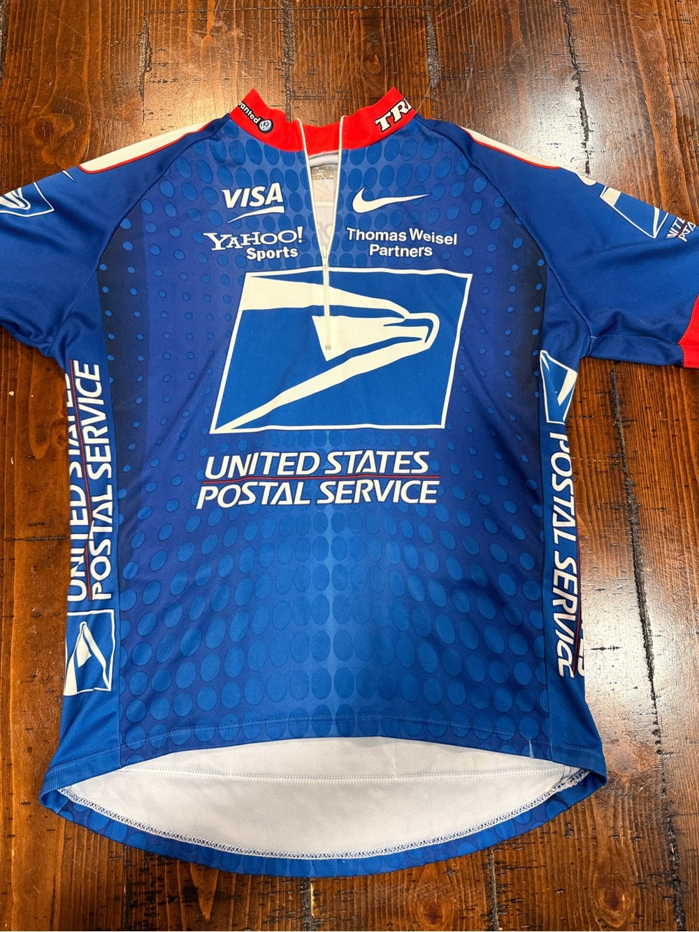 Y2k Nike Pro Blue Cycling Jersey - USPS Team Shirt